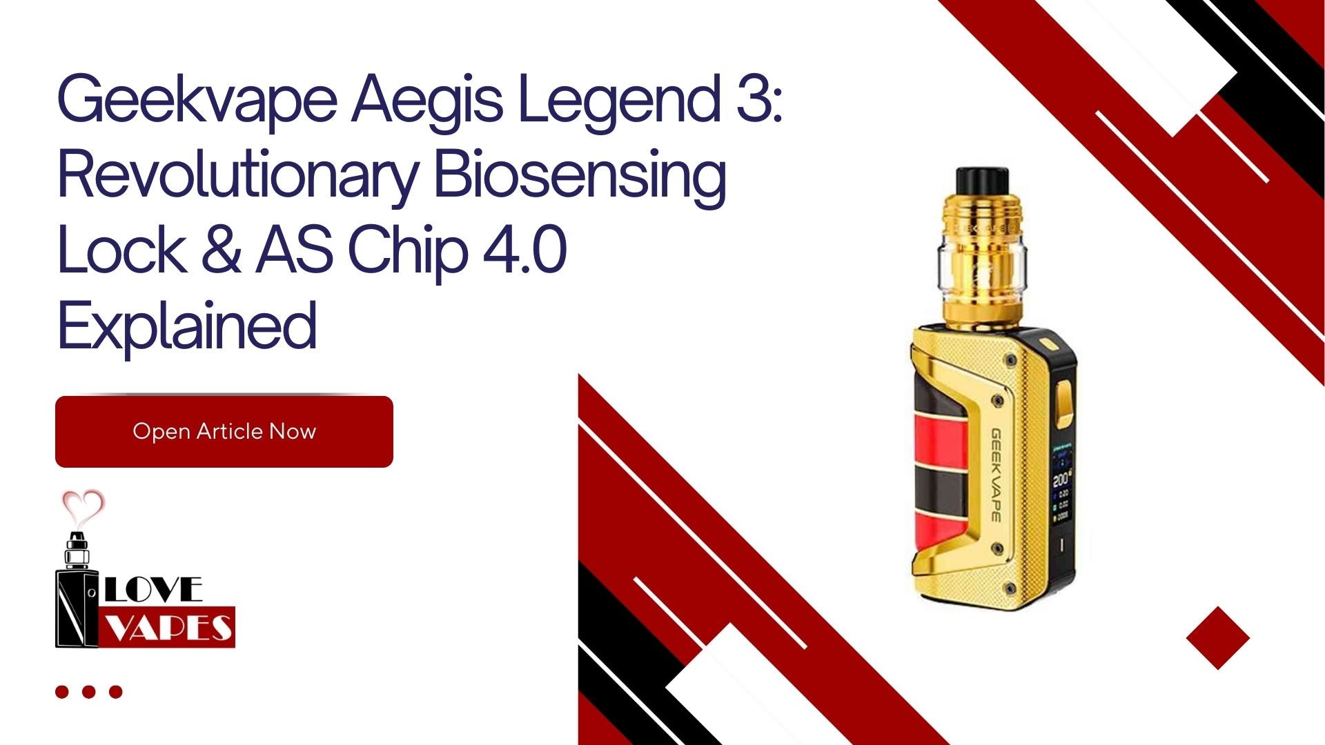 Geekvape Aegis Legend 3: Revolutionary Biosensing Lock & AS Chip 4.0 E Love Vapes Geekvape Aegis Legend 3: Revolutionary Biosensing Lock & AS Chip 4.0 E Love Vapes