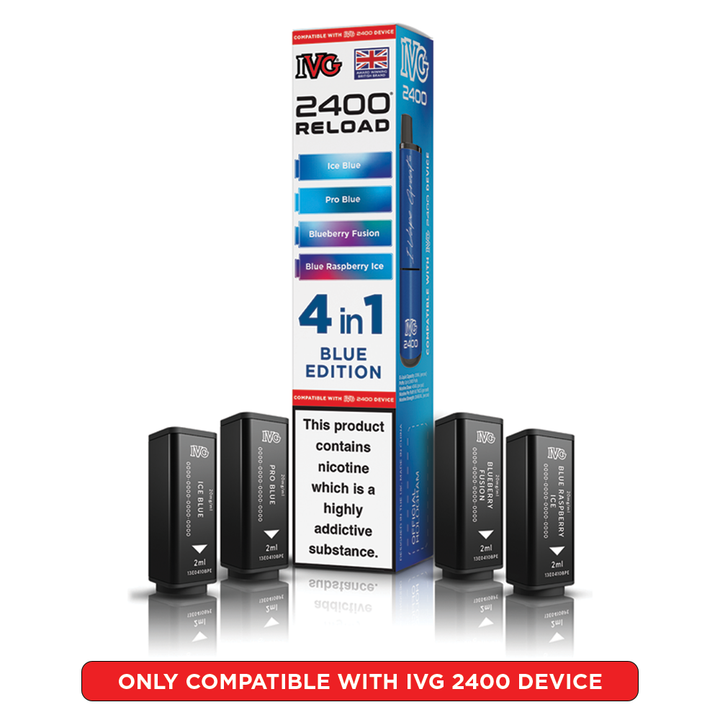 BLue Edition IVG 2400 Reload Pods 4 in 1 | Love Vapes