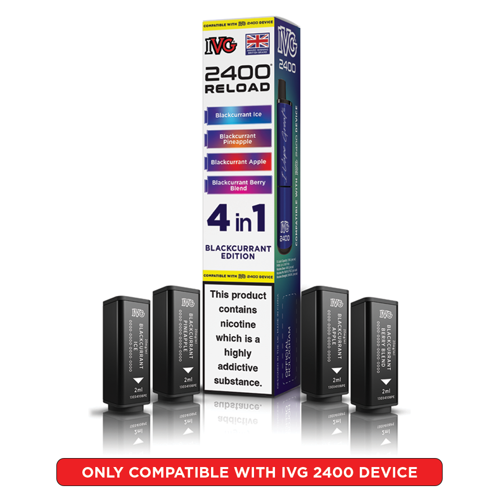 Blackcurrant Edition IVG 2400 Reload Pods 4 in 1 | Love Vapes
