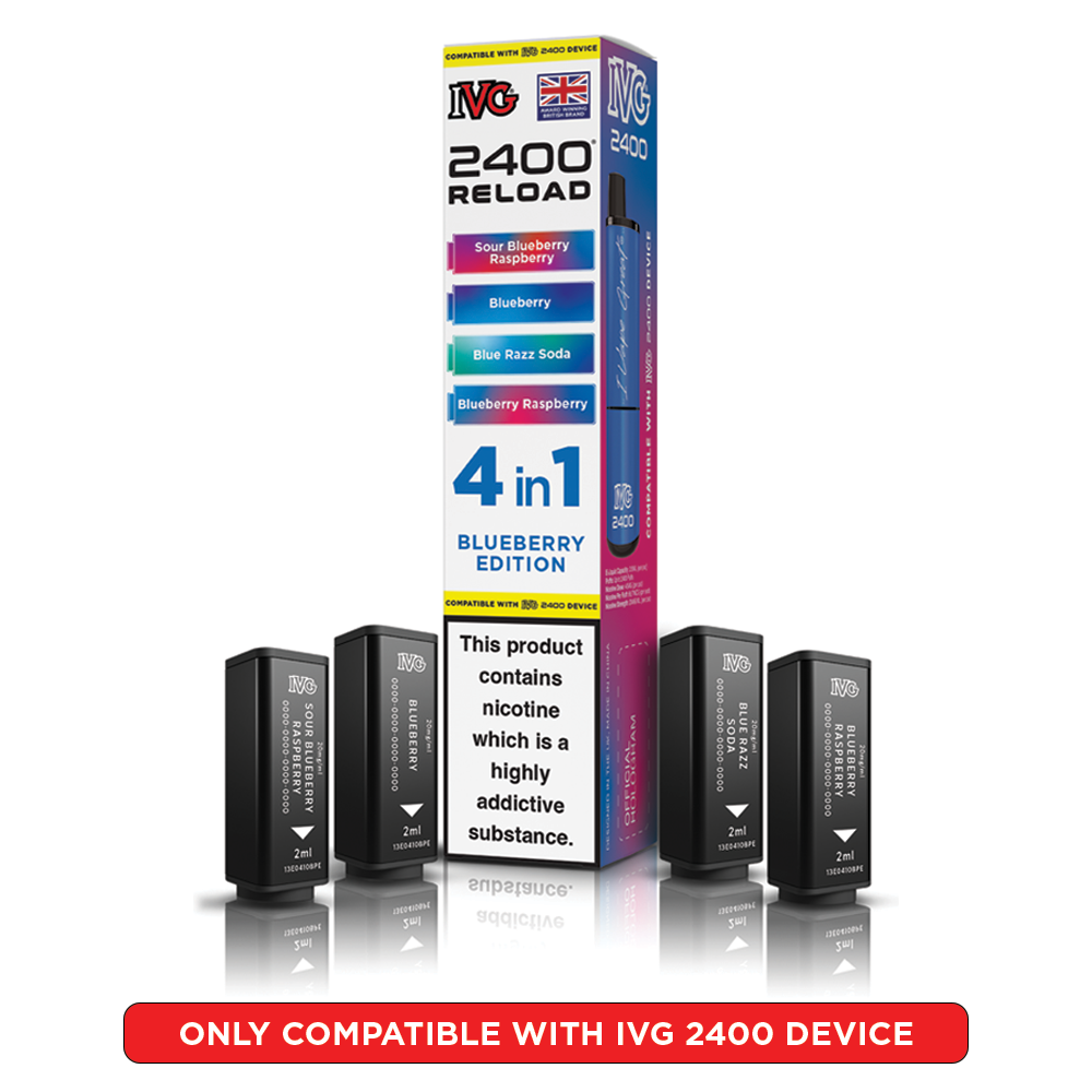 Blueberry Edition IVG 2400 Reload Pods 4 in 1 | Love Vapes