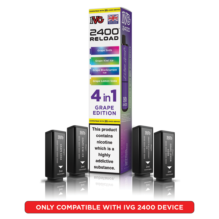 Grape Edition IVG 2400 Reload Pods 4 in 1  | Love Vapes