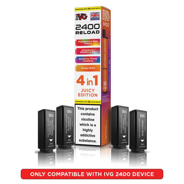 Juicy Edition IVG 2400 Reload Pods 4 in 1 | Love Vapes