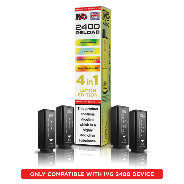 Lemon Edition IVG 2400 Reload Pods 4 in 1 | Love Vapes