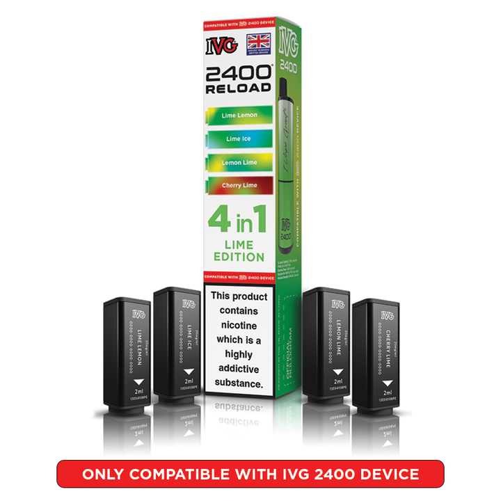 Lime Edition IVG 2400 Reload Pods 4 in 1 | Love Vapes