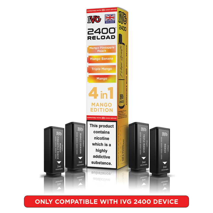 Mango Edition IVG 2400 Reload Pods 4 in 1 | Love Vapes