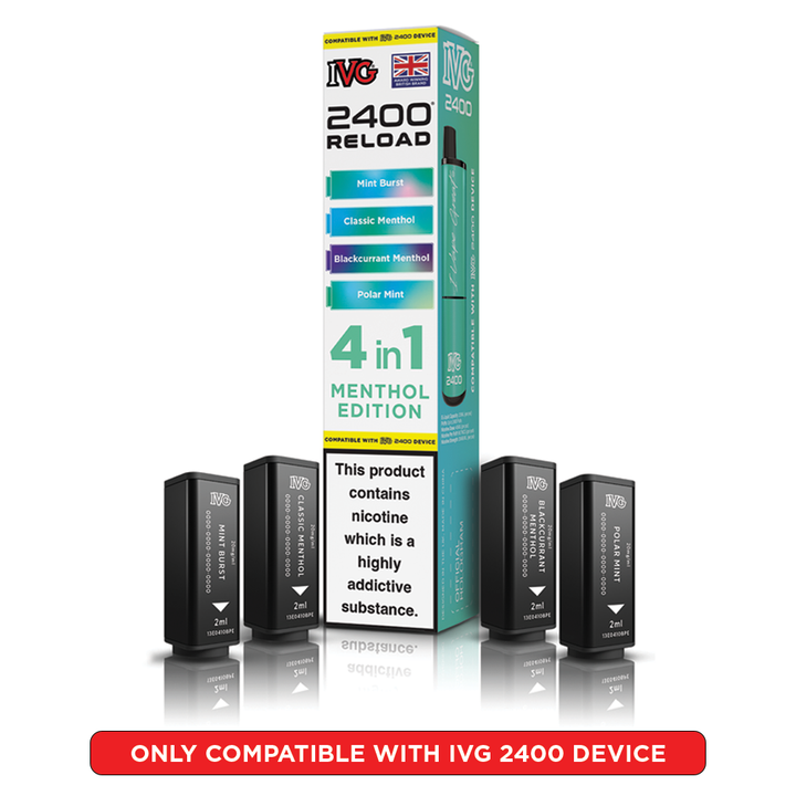 Menthol Edition IVG 2400 Reload Pods 4 in 1 | Love Vapes