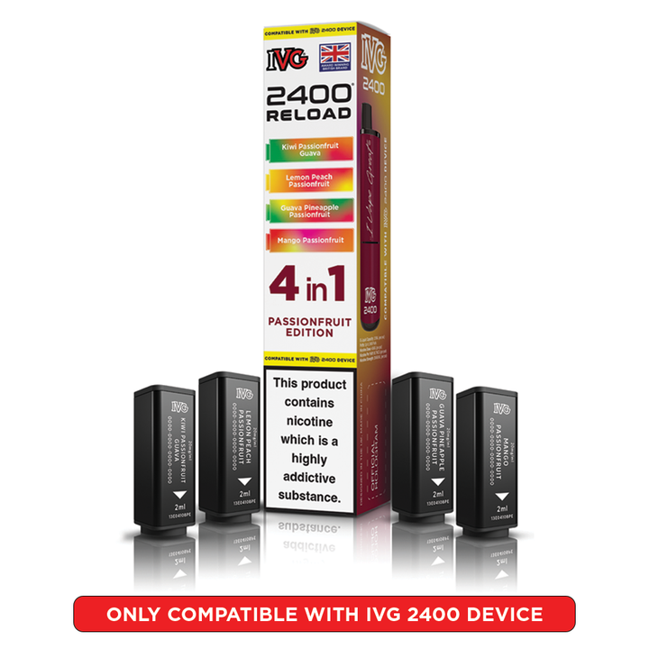 Passionfruit Edition IVG 2400 Reload Pods 4 in 1 | Love Vapes