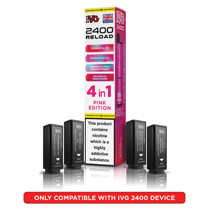 Pink Edition IVG 2400 Reload Pods 4 in 1 | Love Vapes