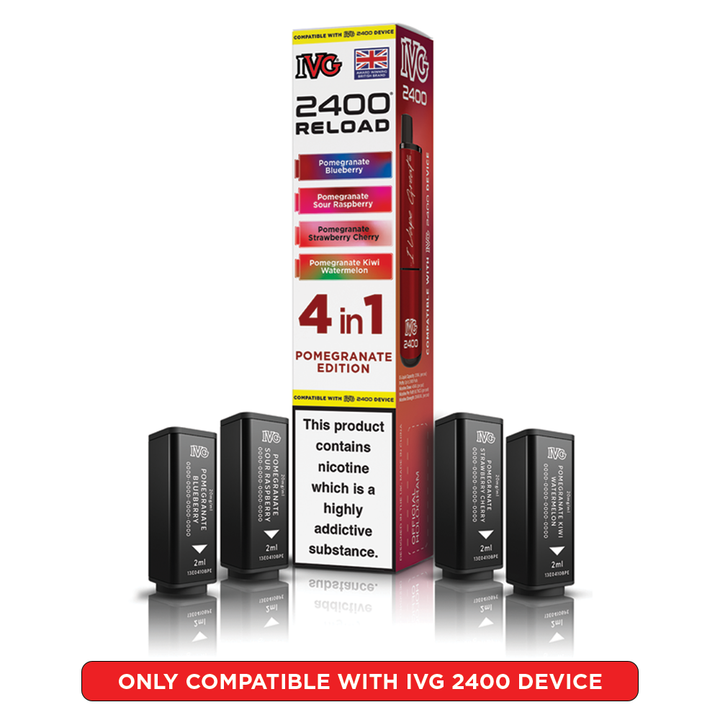 Pomegranate Edition IVG 2400 Reload Pods 4 in 1 | Love Vapes