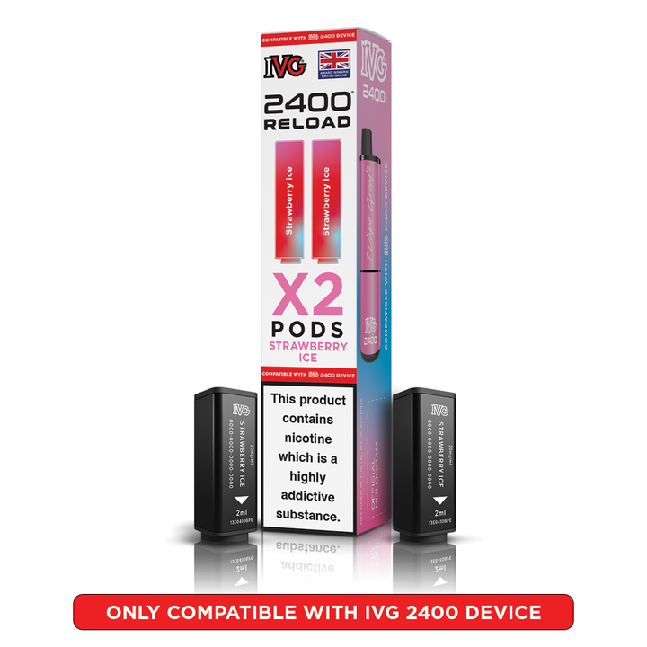 Strawberry Ice IVG 2400 Reload Pods 2 in 1 | Love Vapes