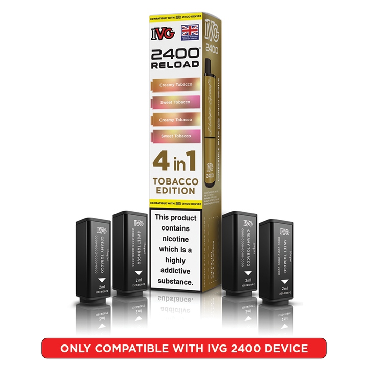 Tobacco Edition IVG 2400 Reload Pods 4 in 1 | Love Vapes