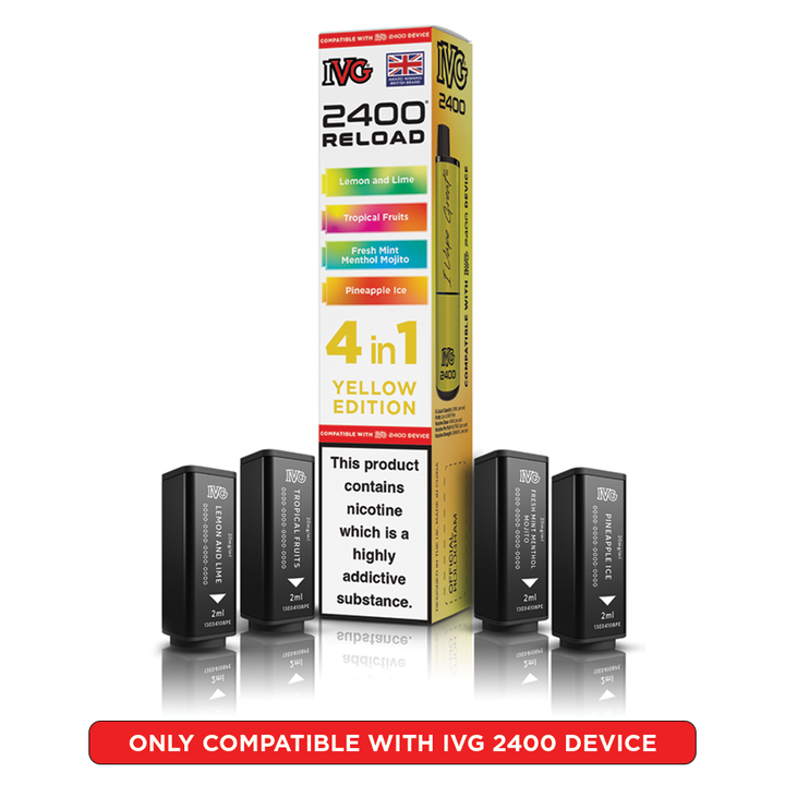 Yellow Edition IVG 2400 Reload Pods 4 in 1 | Love Vapes