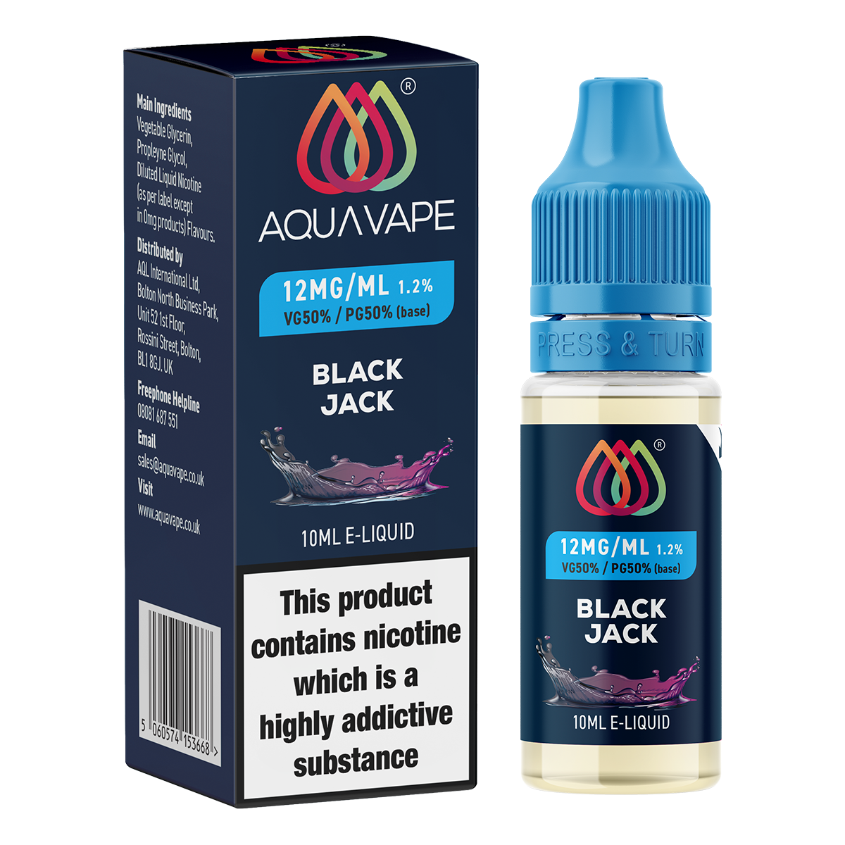 Black Jack E-Liquid by Aquavape - 10ml