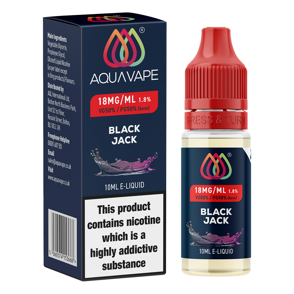 Black Jack E-Liquid by Aquavape - 10ml