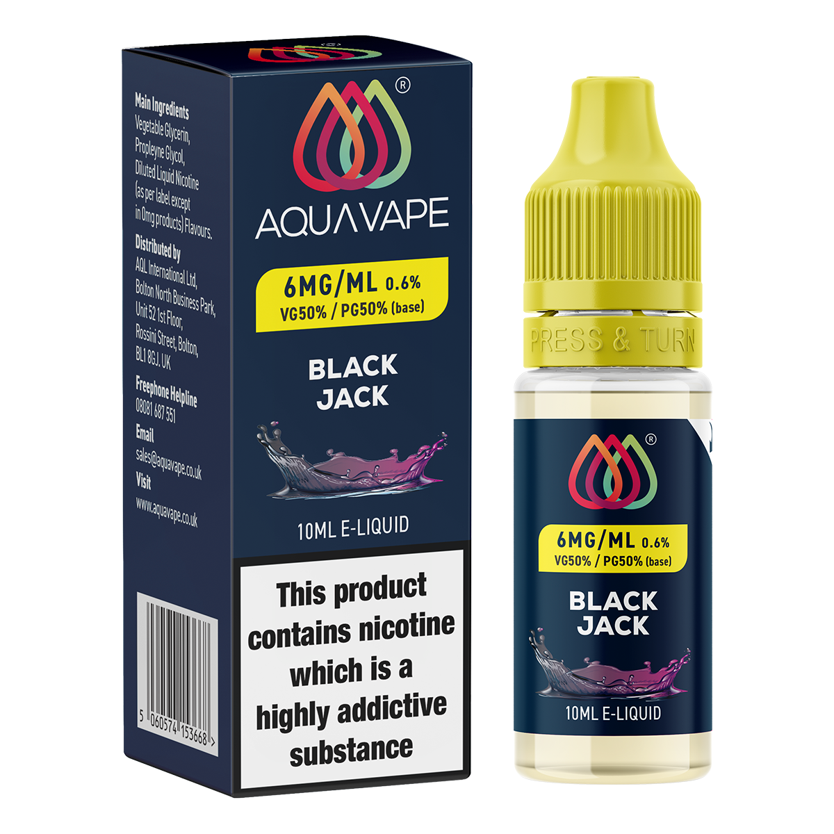 Black Jack E-Liquid by Aquavape - 10ml