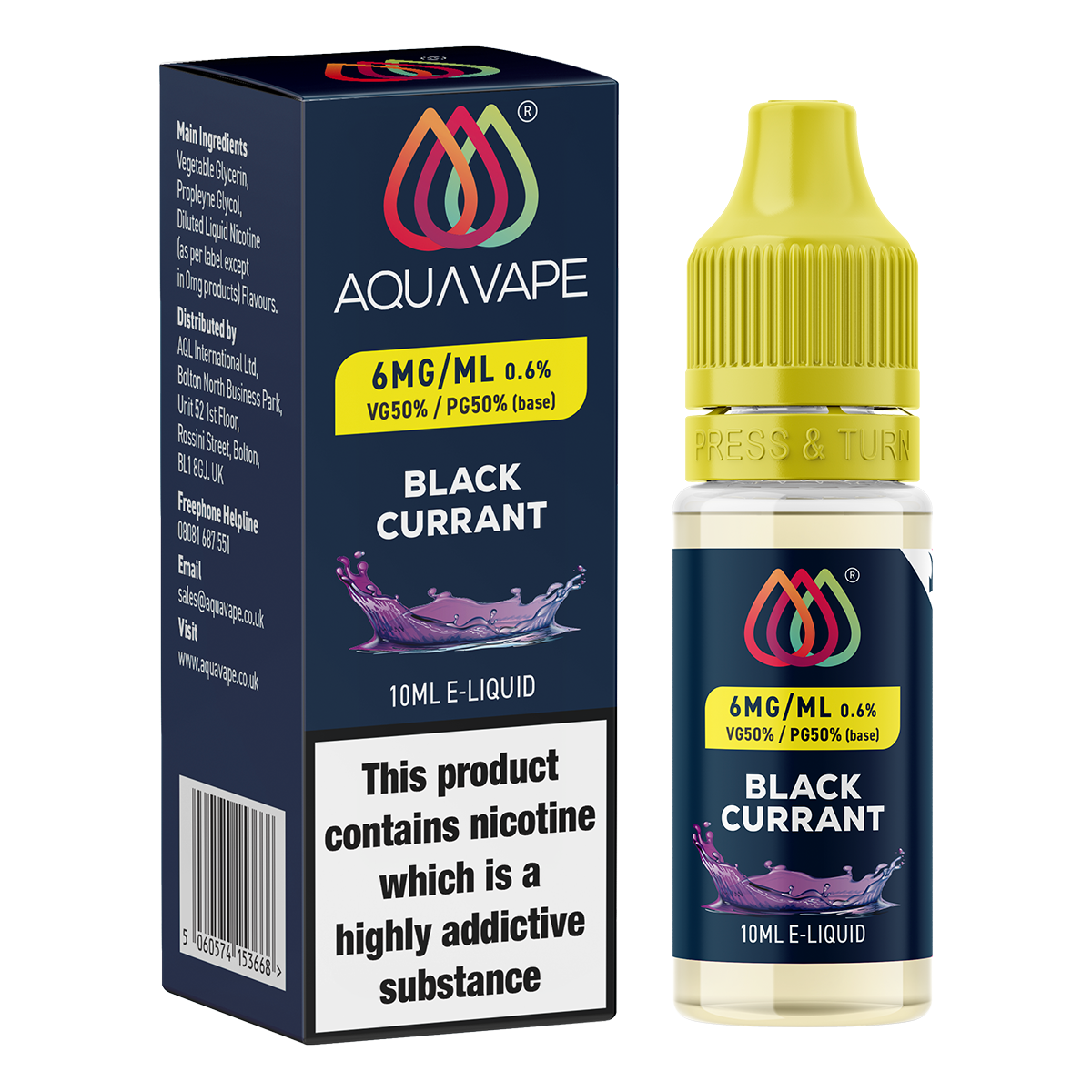 Blackcurrant E-Liquid by Aquavape - 10ml