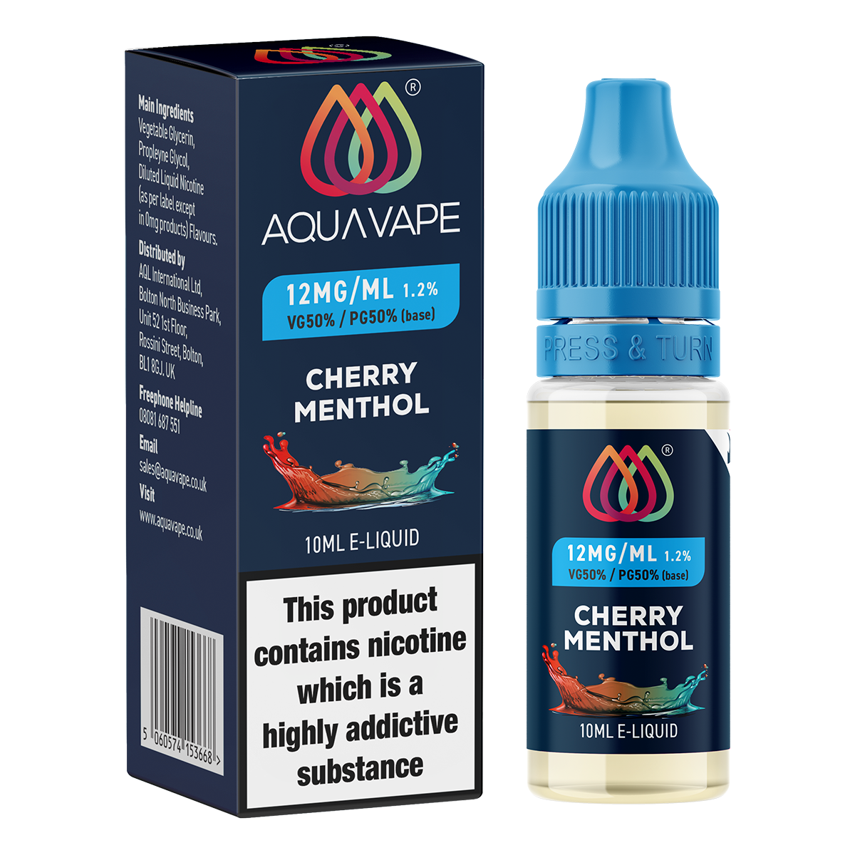 Cherry Menthol E-Liquid by Aquavape - 10ml