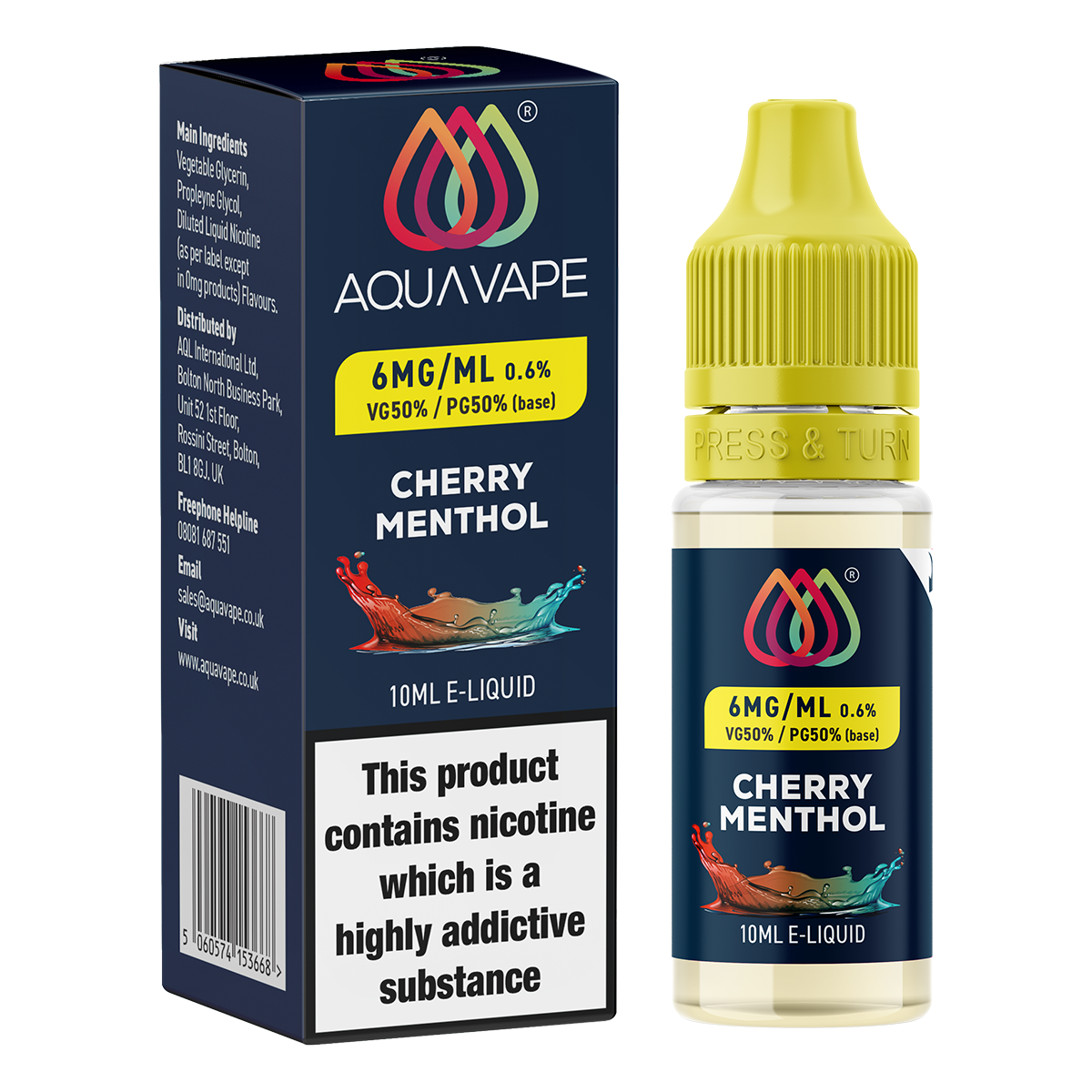 Cherry Menthol E-Liquid by Aquavape - 10ml