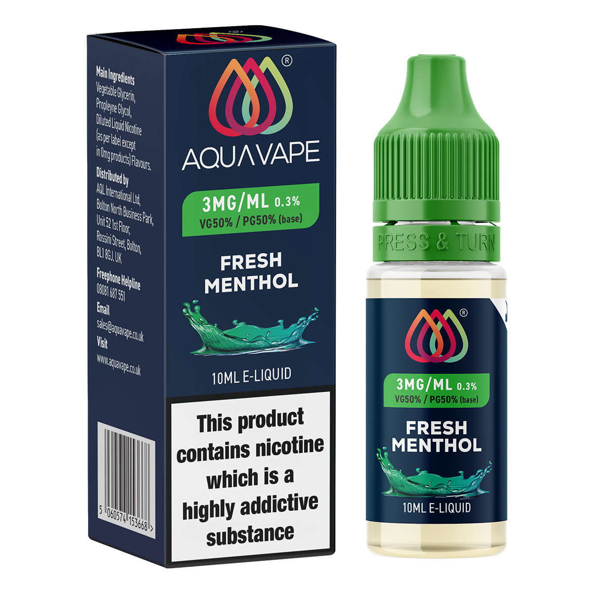 Fresh Menthol by Aquavape - 10ml
