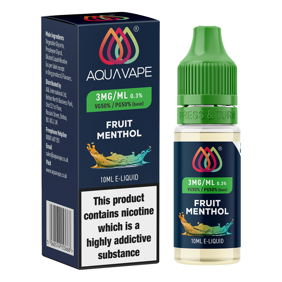 Fruit Menthol E-Liquid by Aquavape - 10ml
