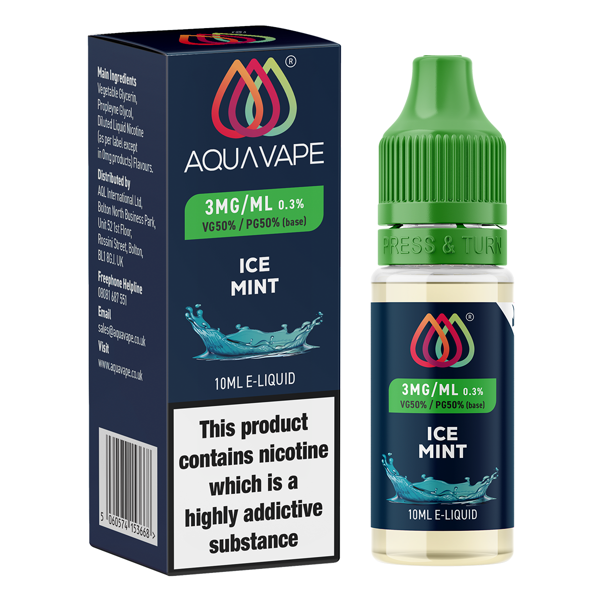 Ice Mint E-Liquid by Aquavape - 10ml