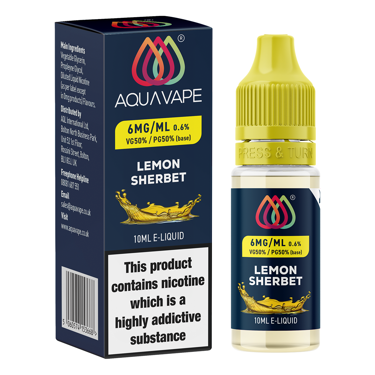 Lemon Sherbert E-Liquid by Aquavape - 10ml