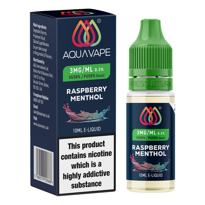 Raspberry Menthol E-Liquid by Aquavape - 10ml