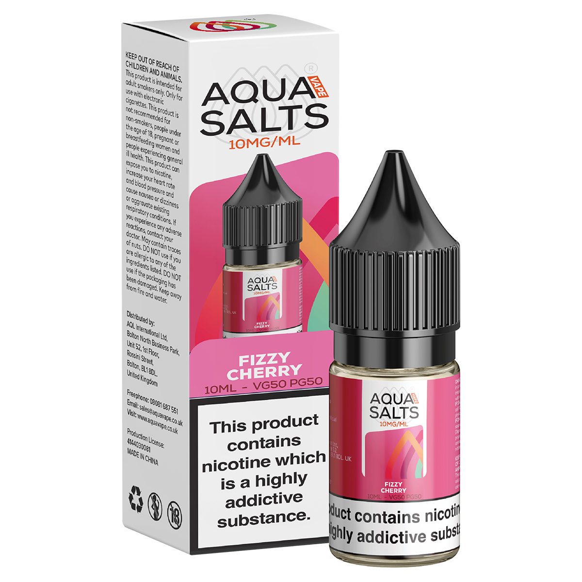 Fizzy Cherry Nic Salt by Aqua Salts 10ml
