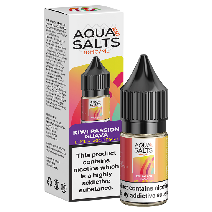 Kiwi Passion Guava Nic Salt by Aqua Salts 10ml