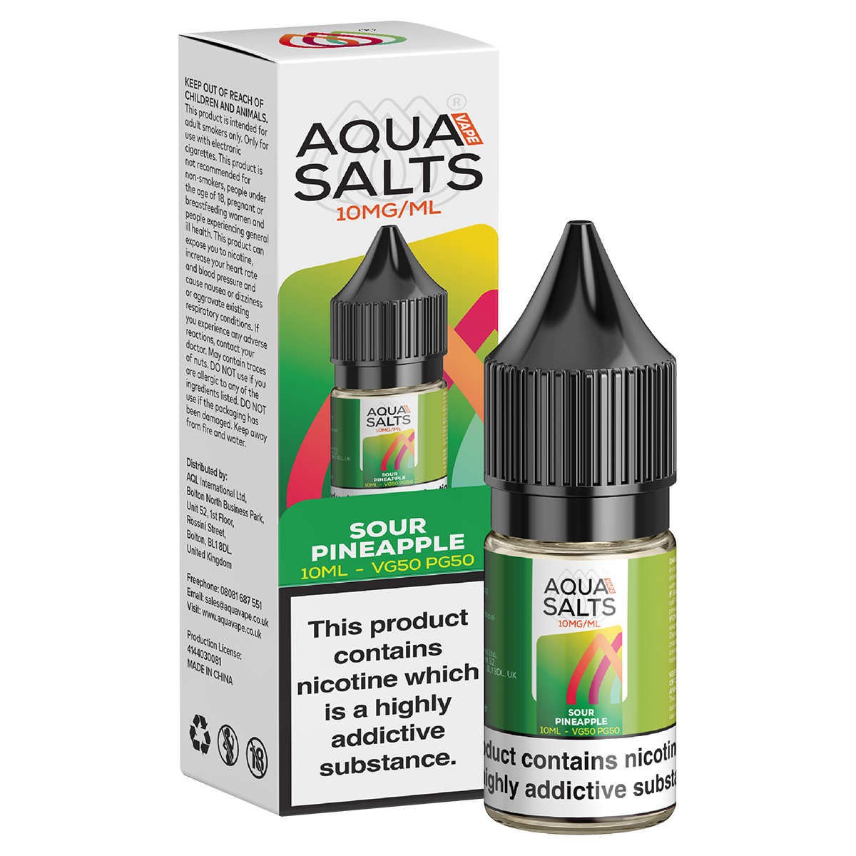Sour Pineapple Nic Salt by Aqua Salts 10ml