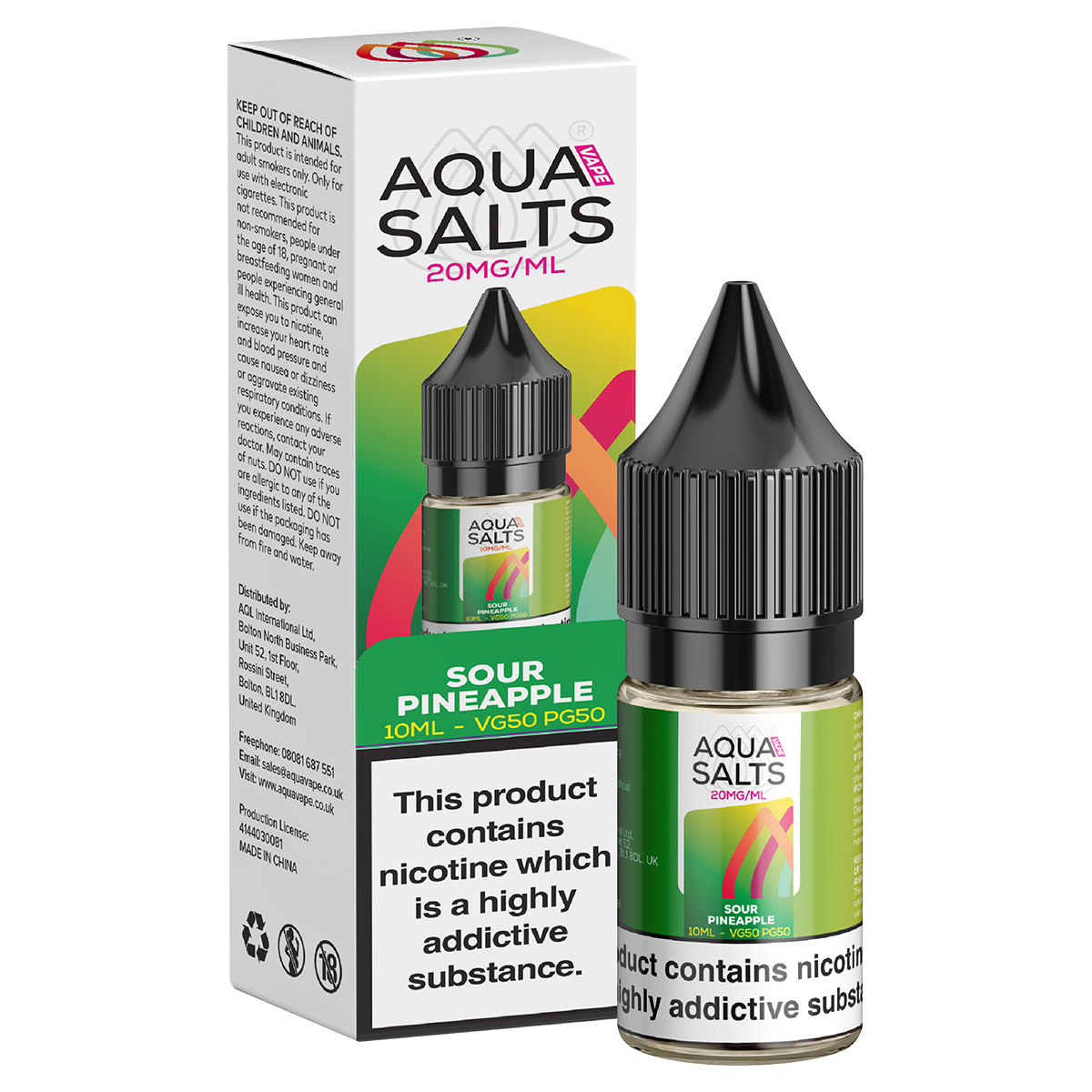 Sour Pineapple Nic Salt by Aqua Salts 10ml