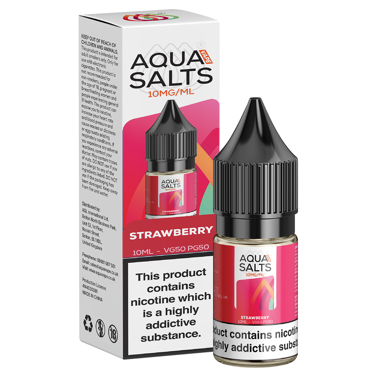 Strawberry Nic Salt by Aqua Salts 10ml