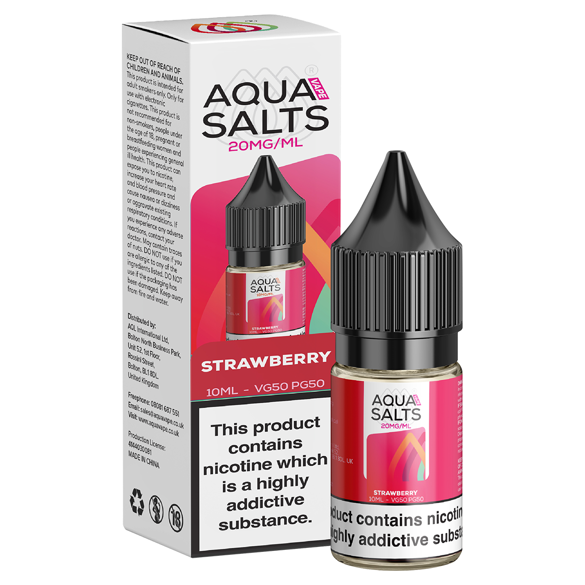 Strawberry Nic Salt by Aqua Salts 10ml