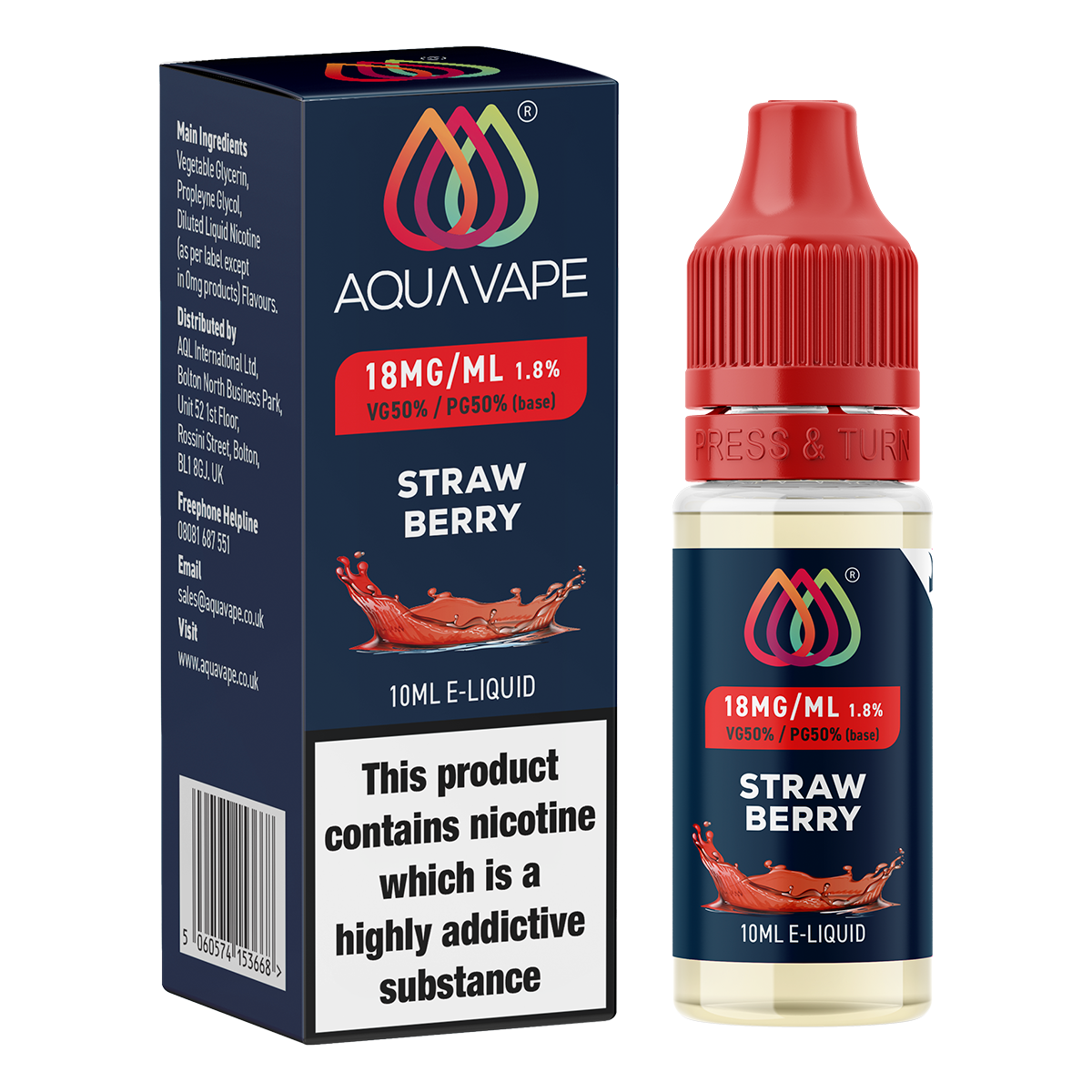 Strawberry E-Liquid by Aquavape - 10ml