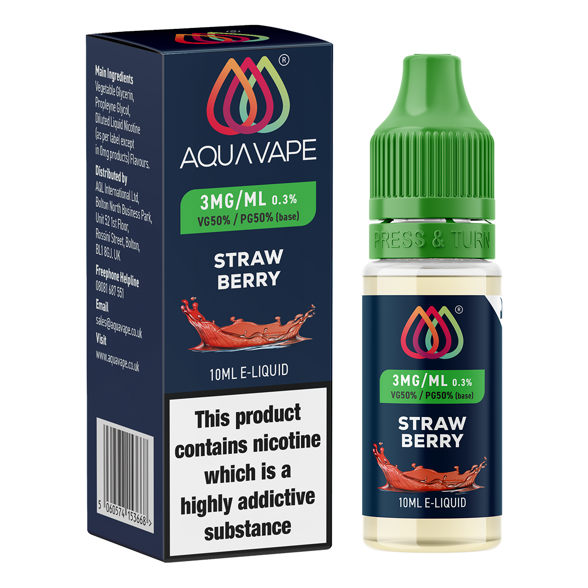 Strawberry E-Liquid by Aquavape - 10ml
