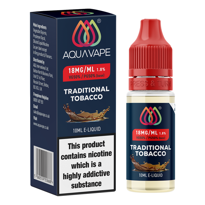 Traditional Tobacco E-Liquid by Aquavape - 10ml