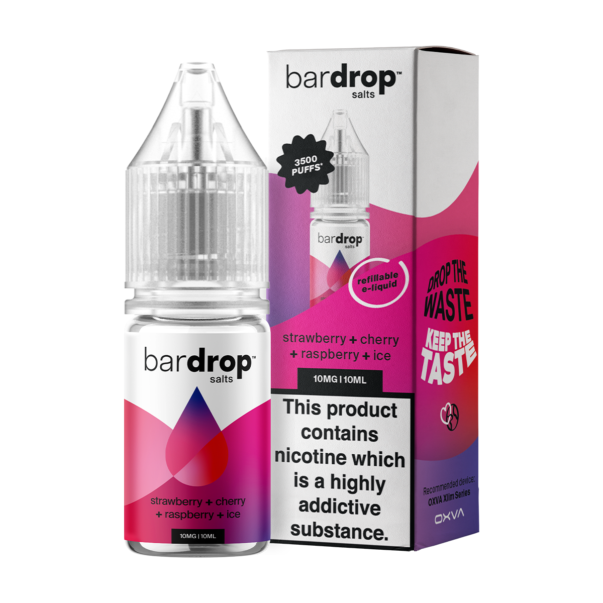 Strawberry Cherry Raspberry Ice Nic Salt by Bar Drop