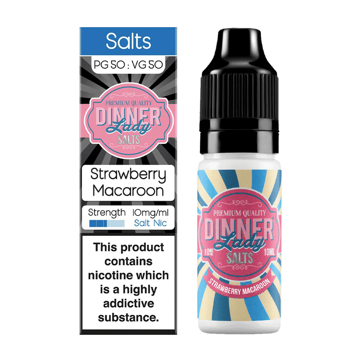 Strawberry Macaroon Nic Salt by Dinner Lady 10ml