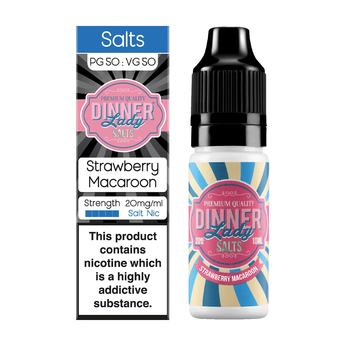 Strawberry Macaroon Nic Salt by Dinner Lady 10ml