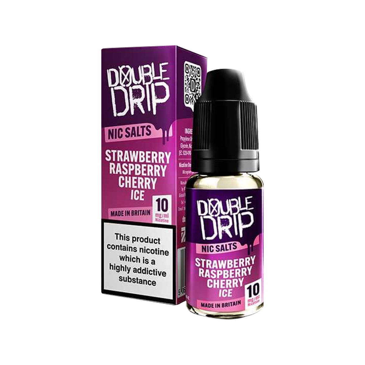 Strawberry Raspberry Cherry Ice Nic Salt by Double Drip