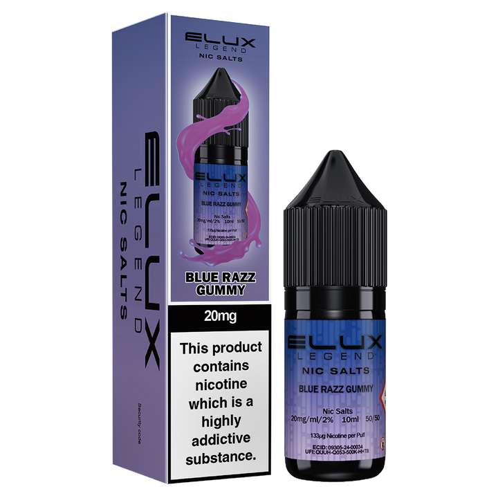 Blue Razz Gummy Nic Salt by Elux 10ml