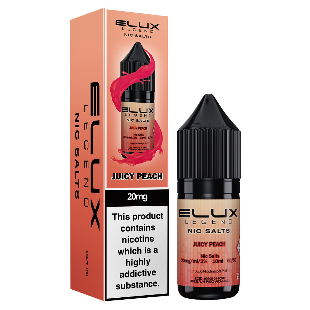Juicy Peach Nic Salt by Elux 10ml