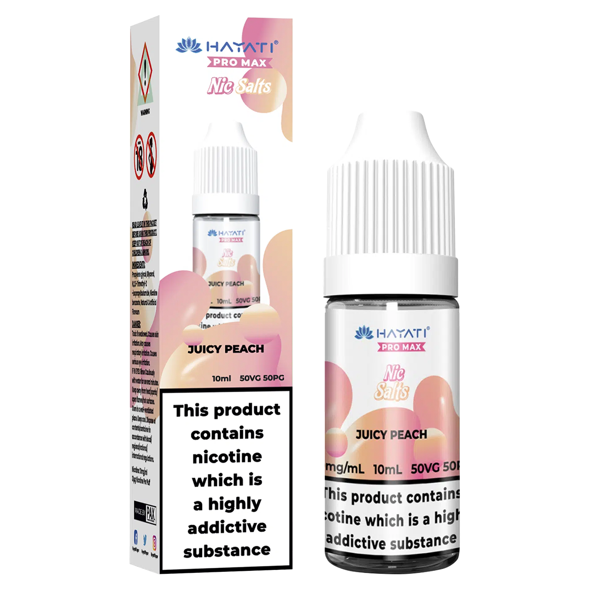 Juicy Peach Nic Salt by Hayati Pro Max 10ml