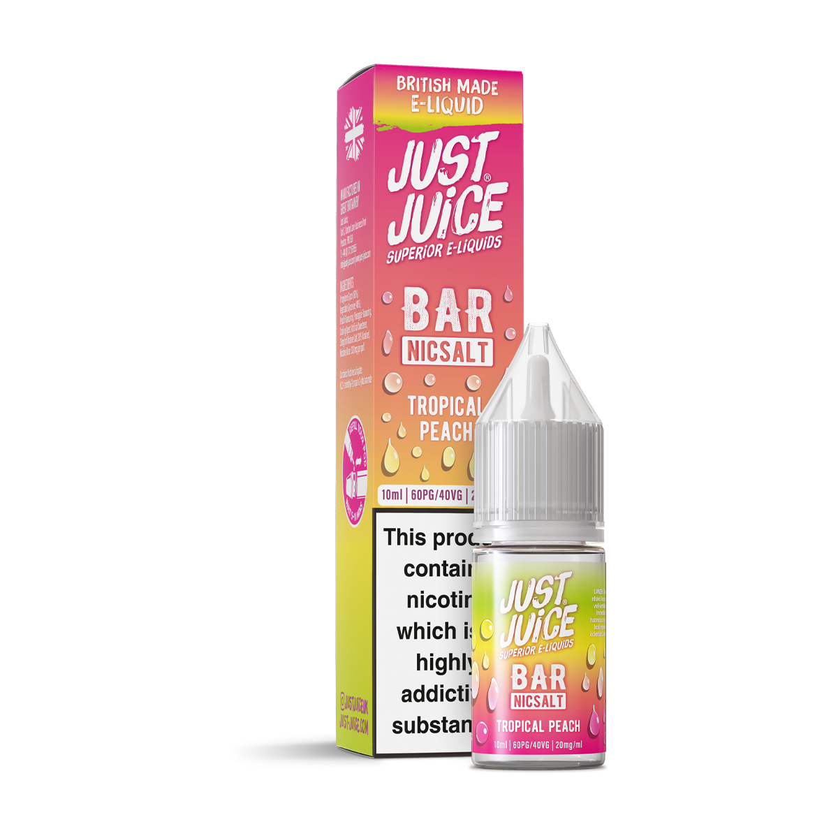 Tropical Peach Bar Nic Salt by Just Juice
