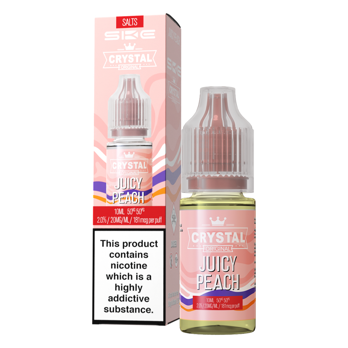 Juicy Peach Nic Salt by SKE Crystal 10ml