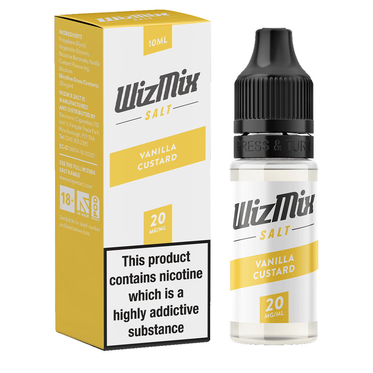 Wizmix Salt Vanilla Custard - 10ml